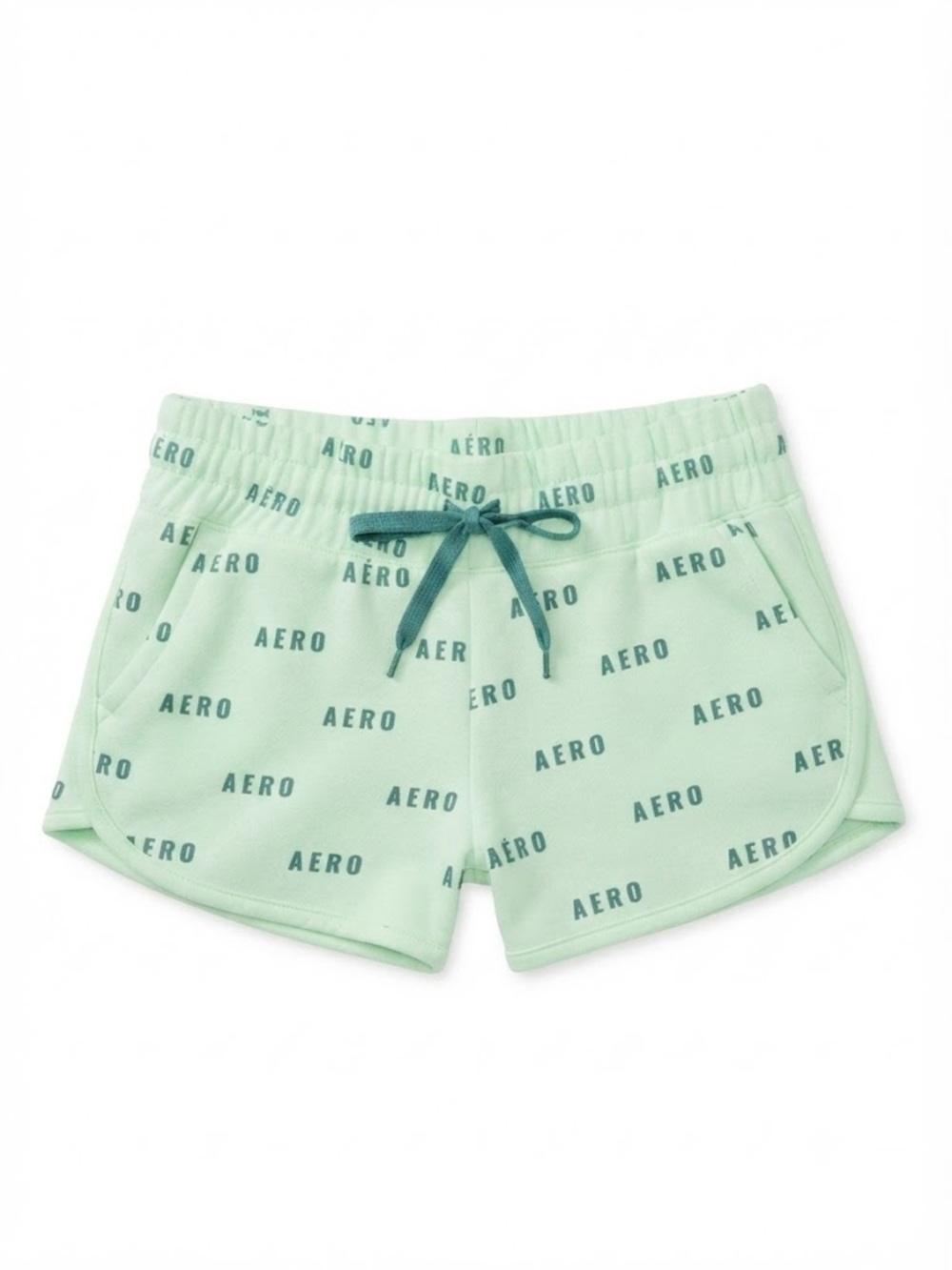 Aéropostale Sport Women's Medium Mint Green Logo Print Lounge Shorts Style